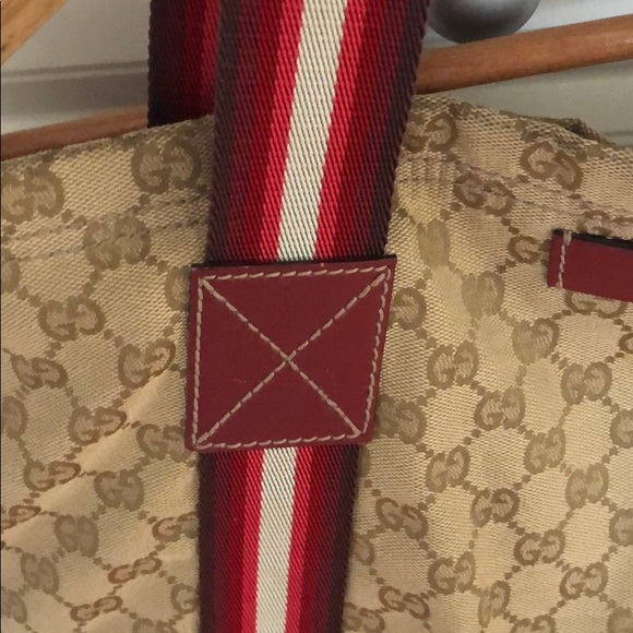 Gucci Handbag. Canvas with leather detail. - Picture 5 of 8